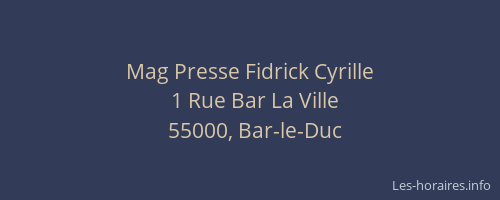 Mag Presse Fidrick Cyrille