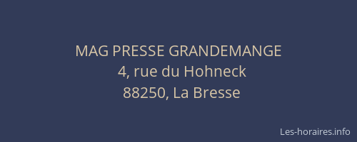MAG PRESSE GRANDEMANGE