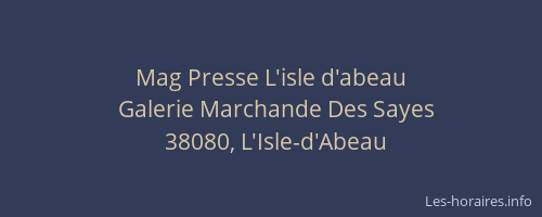 Mag Presse L'isle d'abeau