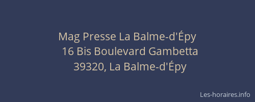 Mag Presse La Balme-d'&Eacute;py