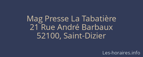 Mag Presse La Tabatière