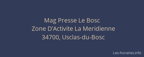 Mag Presse Le Bosc
