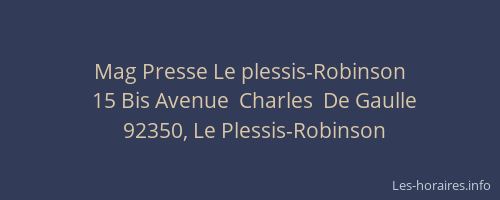 Mag Presse Le plessis-Robinson