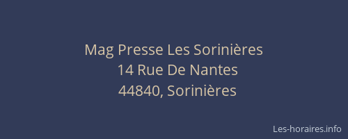 Mag Presse Les Sorinières