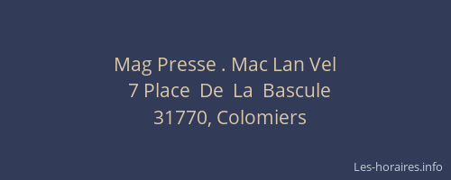 Mag Presse . Mac Lan Vel