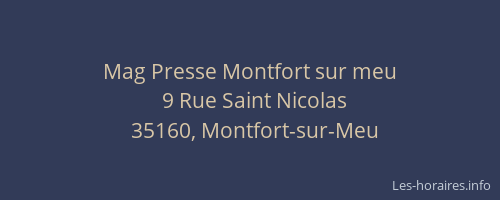 Mag Presse Montfort sur meu