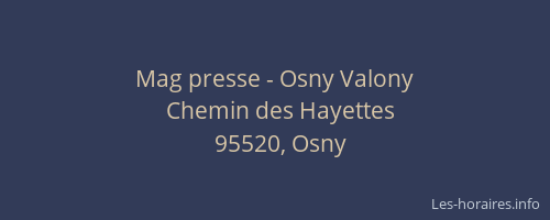 Mag presse - Osny Valony