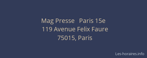 Mag Presse   Paris 15e