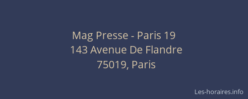 Mag Presse - Paris 19