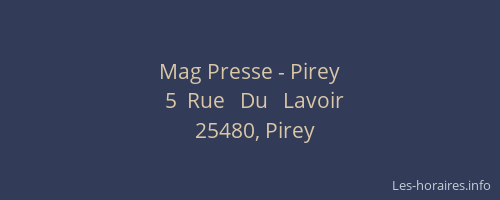Mag Presse - Pirey