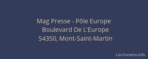 Mag Presse - Pôle Europe