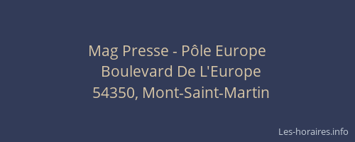 Mag Presse - P&ocirc;le Europe