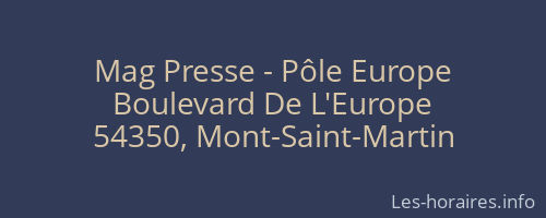 Mag Presse - Pôle Europe
