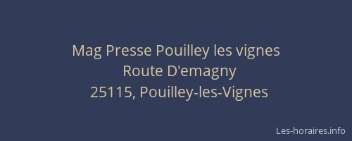 Mag Presse Pouilley les vignes