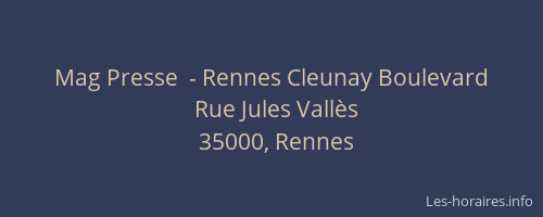 Mag Presse  - Rennes Cleunay Boulevard