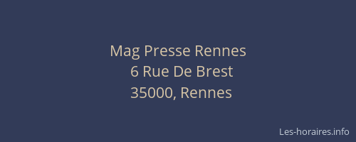Mag Presse Rennes