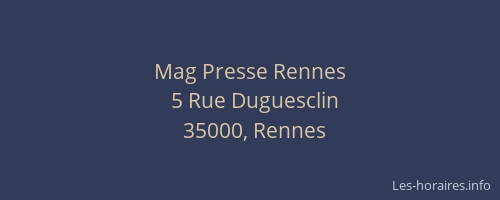 Mag Presse Rennes