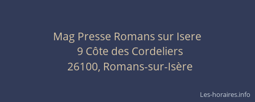 Mag Presse Romans sur Isere