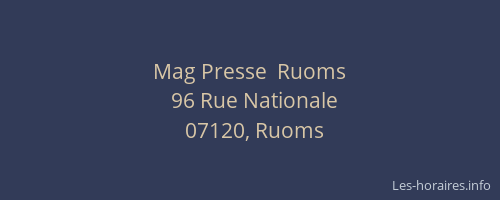Mag Presse  Ruoms