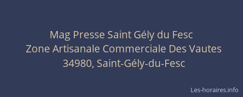 Mag Presse Saint Gély du Fesc