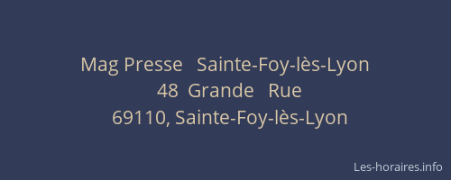Mag Presse   Sainte-Foy-lès-Lyon