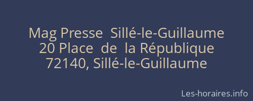Mag Presse  Sillé-le-Guillaume
