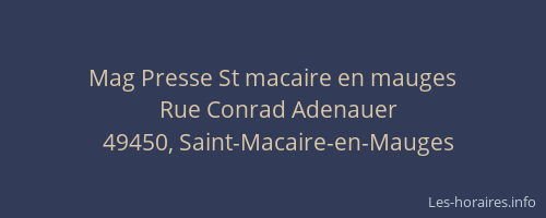 Mag Presse St macaire en mauges