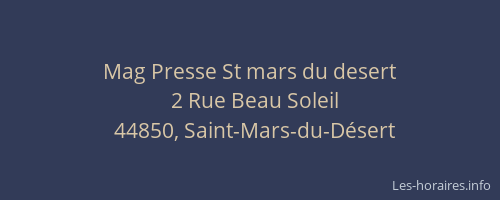 Mag Presse St mars du desert