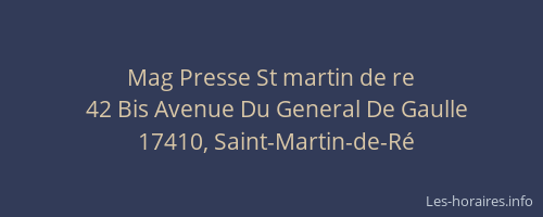 Mag Presse St martin de re