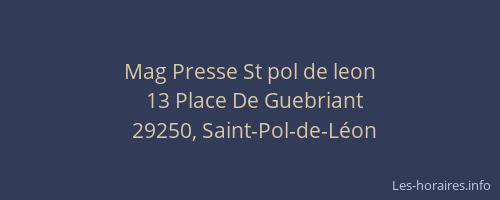 Mag Presse St pol de leon