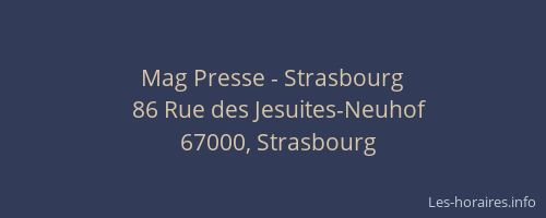 Mag Presse - Strasbourg