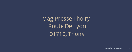 Mag Presse Thoiry