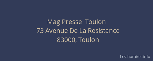 Mag Presse  Toulon