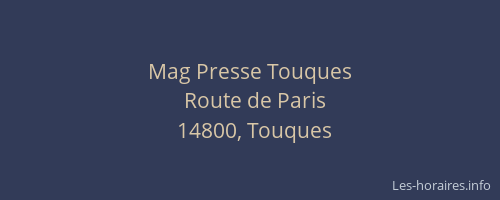 Mag Presse Touques