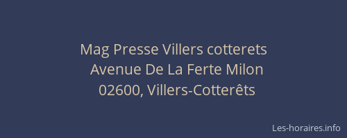 Mag Presse Villers cotterets