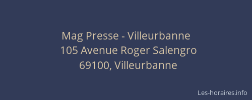 Mag Presse - Villeurbanne