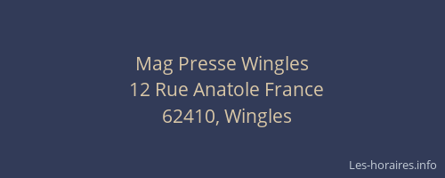 Mag Presse Wingles