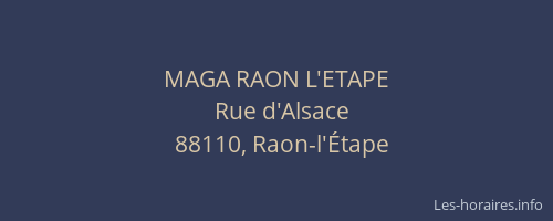 MAGA RAON L'ETAPE