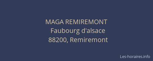 MAGA REMIREMONT