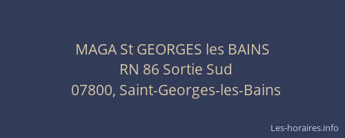 MAGA St GEORGES les BAINS