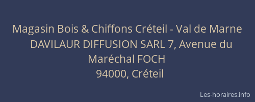 Magasin Bois & Chiffons Cr&eacute;teil - Val de Marne