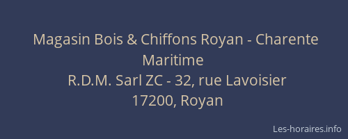 Magasin Bois & Chiffons Royan - Charente Maritime