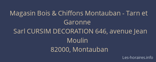 Magasin Bois & Chiffons Montauban - Tarn et Garonne