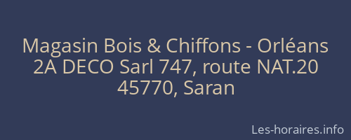 Magasin Bois & Chiffons - Orléans