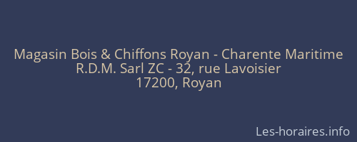 Magasin Bois & Chiffons Royan - Charente Maritime