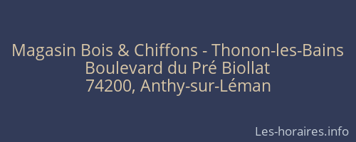 Magasin Bois & Chiffons - Thonon-les-Bains