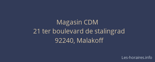 Magasin CDM