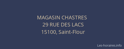MAGASIN CHASTRES