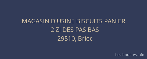 MAGASIN D'USINE BISCUITS PANIER