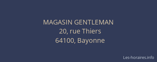 MAGASIN GENTLEMAN
